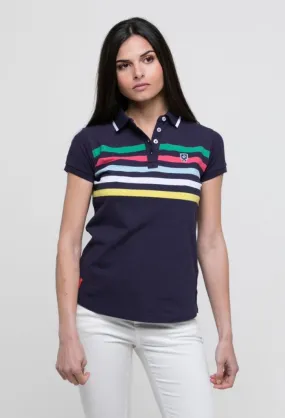 Polo rayas colores azul de mujer