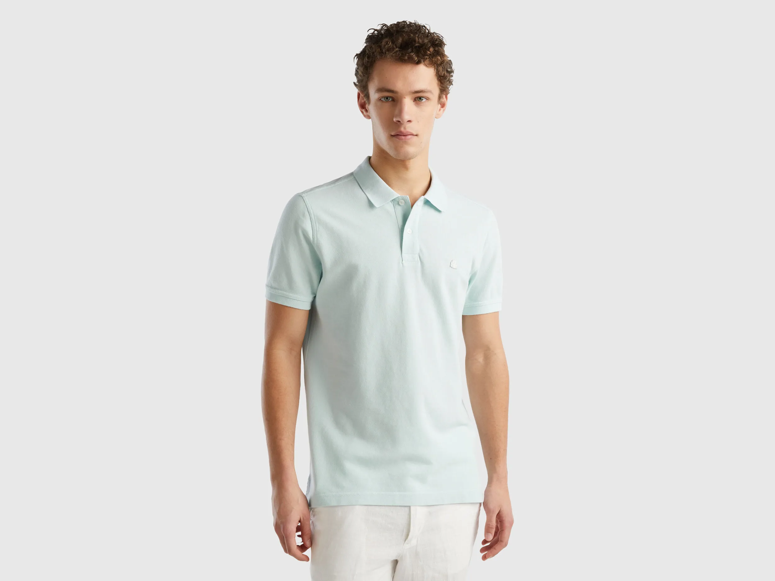 Polo verde agua claro regular fit