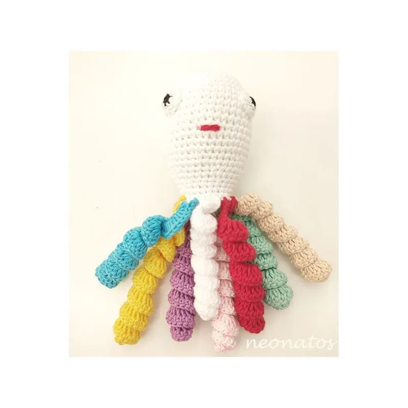 Pulpo bebé crochet Arcoíris