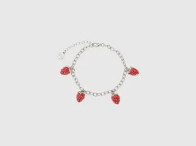 Pulsera con fresas rojas