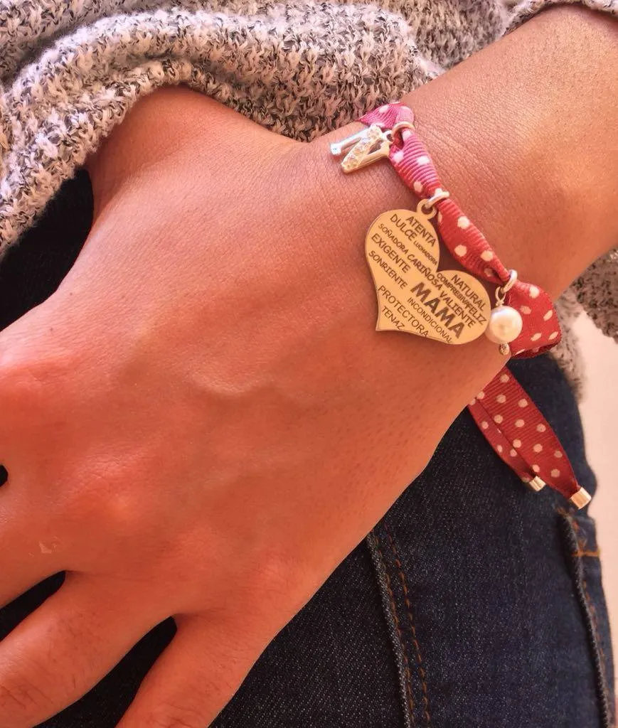 Pulsera Lazo Mamá Corazón