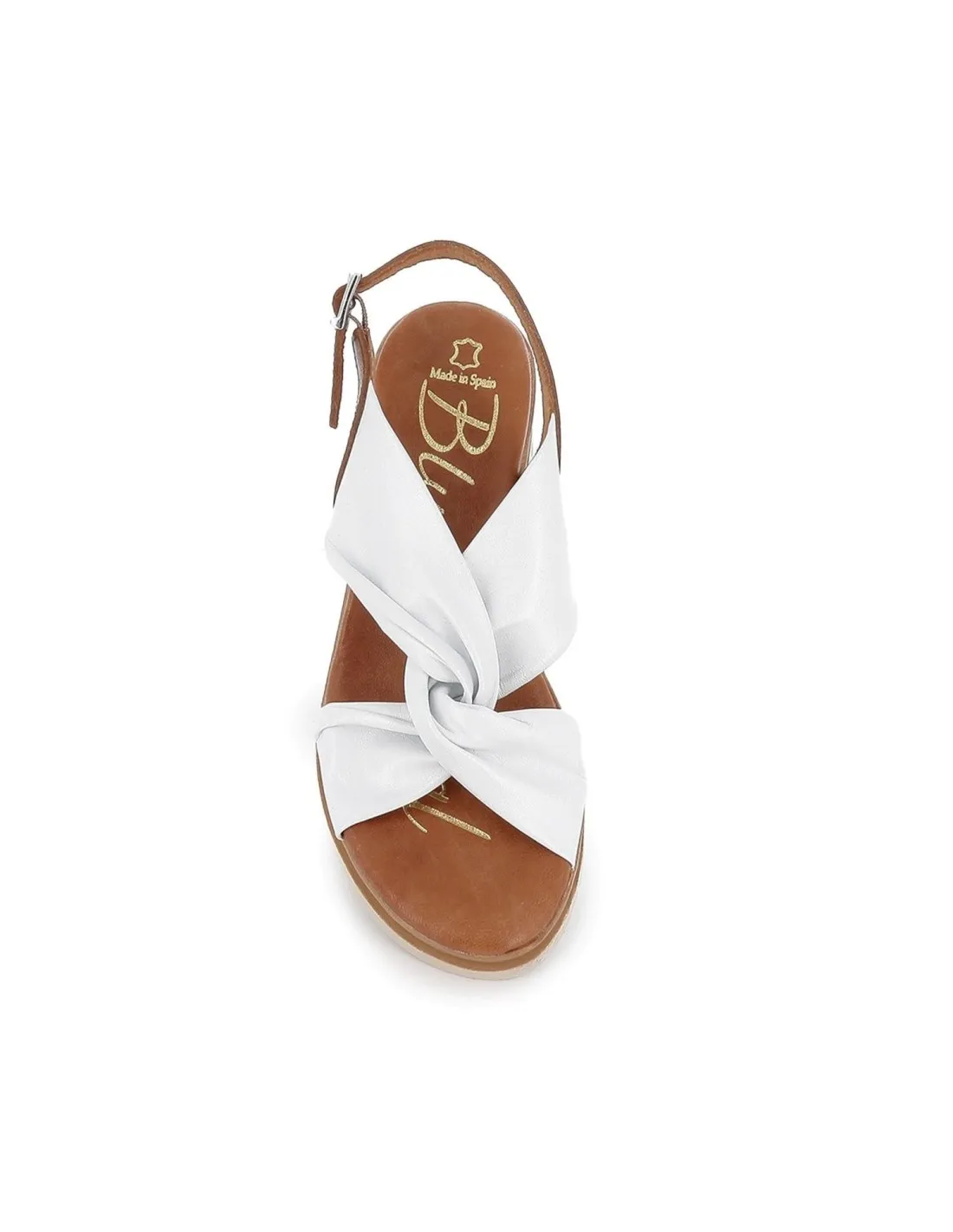 Sandalia de diario con cuña para mujer blanca Blue sandal