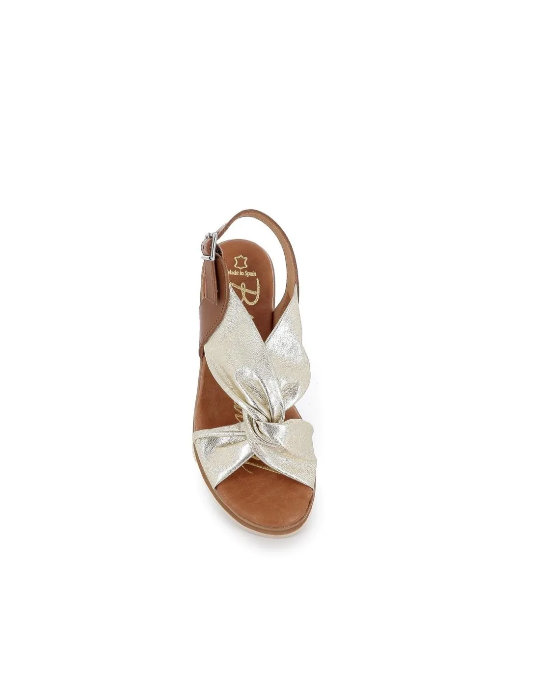 Sandalia de diario con cuña para mujer dorado Blue sandal