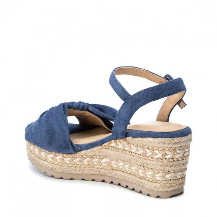 Sandalias cuña Refresh azules con lazo frontal