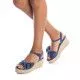 Sandalias cuña Refresh azules con lazo frontal