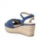 Sandalias cuña Refresh azules con lazo frontal