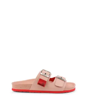 Sandalias de cuero con detalle de hebilla Love Moschino