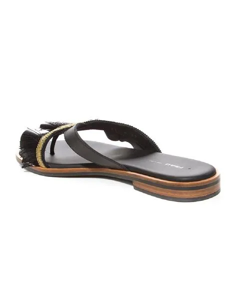 sandalias frau flecos negra