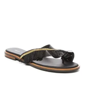 sandalias frau flecos negra