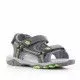 sandalias grises con detalles verdes