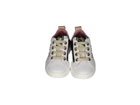 Sneaker Blanco Lateral Tachas Talon Estrella Nude Glitter Flecos