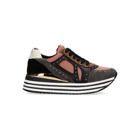 SNEAKER PLATAFORMA EX41 EN ROSA CON DETALLES EN GRIS