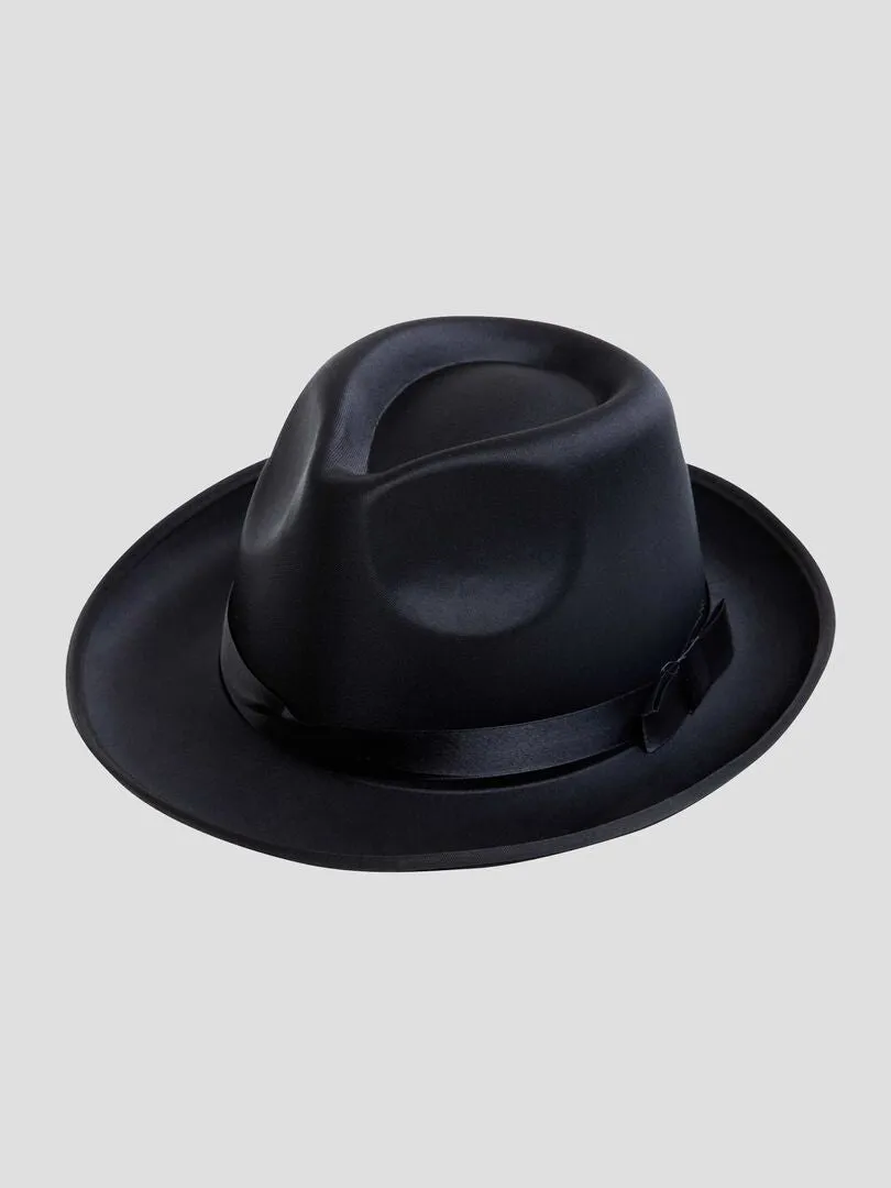 Sombrero de efecto satinado - negro