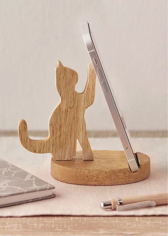 Soporte para teléfono móvil con diseño de gato Natural