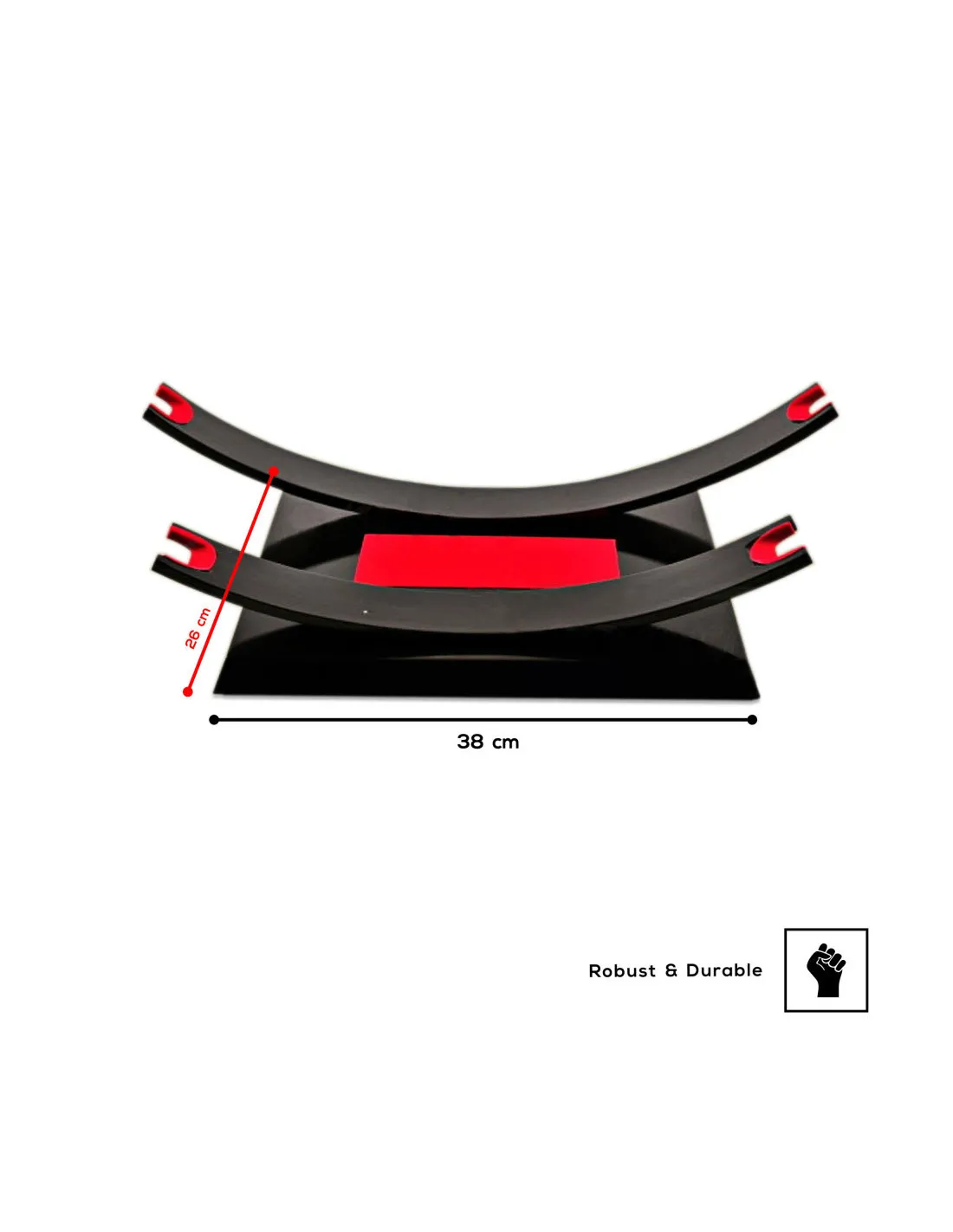 Soporte sobremesa para 2 katanas, con forro (38x26 cm.)