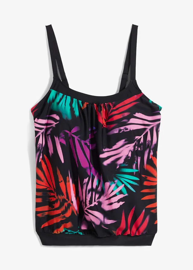 Sujetador de tankini Negro-estampado de colores