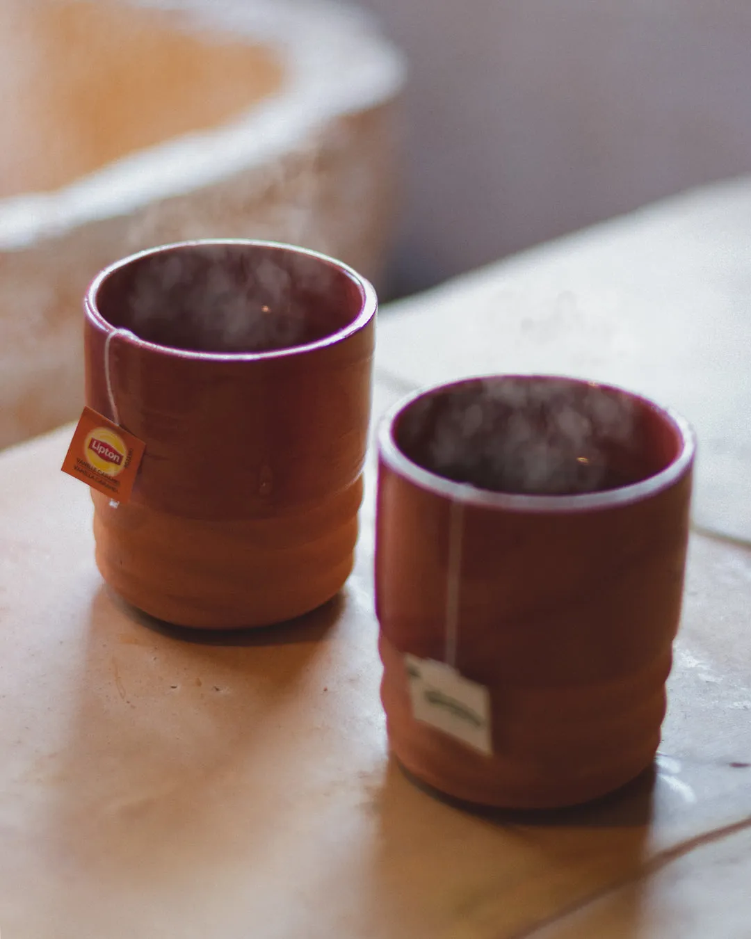 Vaso de barro de colores