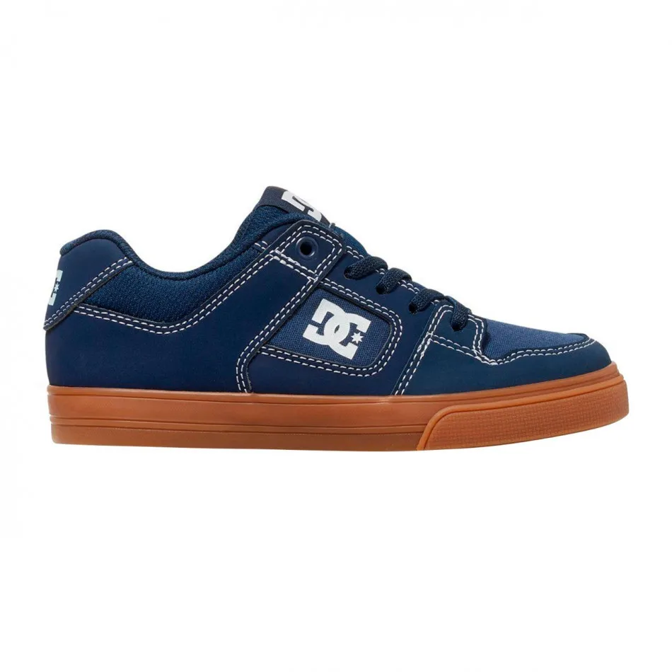 Zapatillas cuero DC SHOES para niño PURE ELASTIC navy/gum (ngm) Ref. ADBS300256 Azul marino suela goma