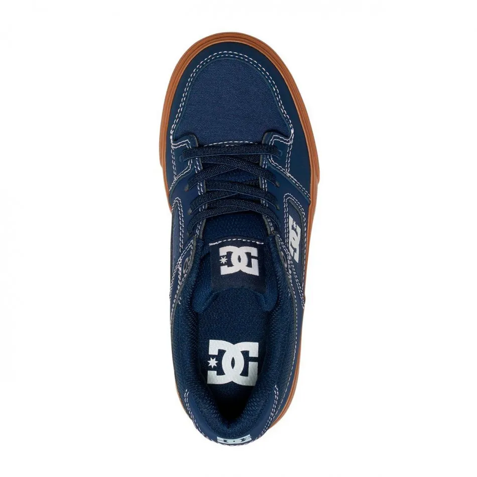 Zapatillas cuero DC SHOES para niño PURE ELASTIC navy/gum (ngm) Ref. ADBS300256 Azul marino suela goma