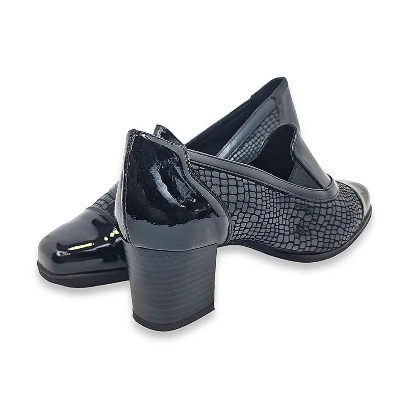 Zapatos De Salón Mujer Textil Elástico Plantilla De Piel Y Gel 3047 Negro, de Zany