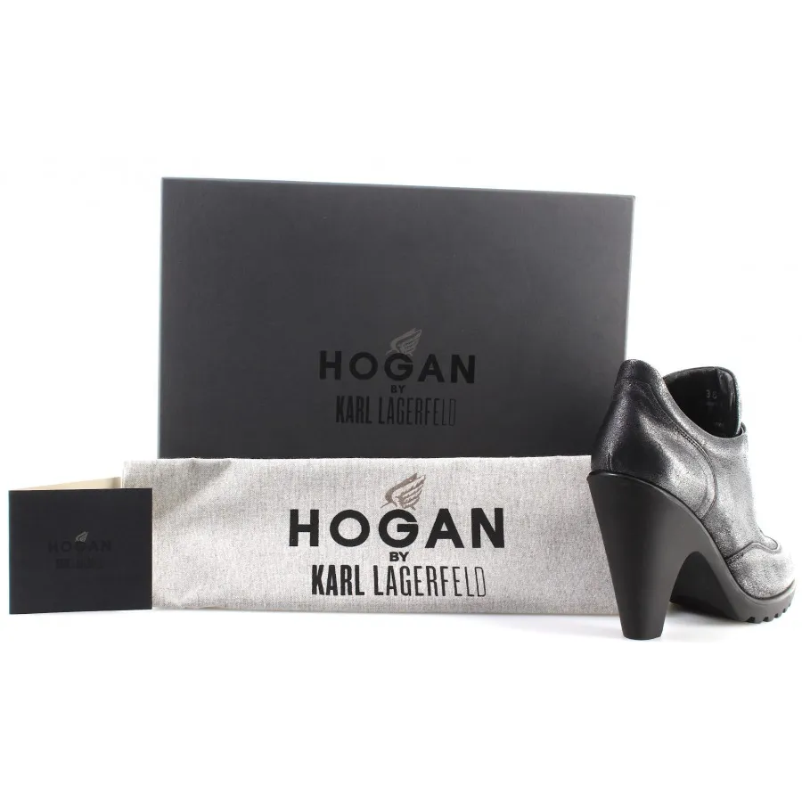 Zapatos Mujer Botas Tacón HOGAN BY KARL LAGERFELD Modello Elastico Liscio Luj