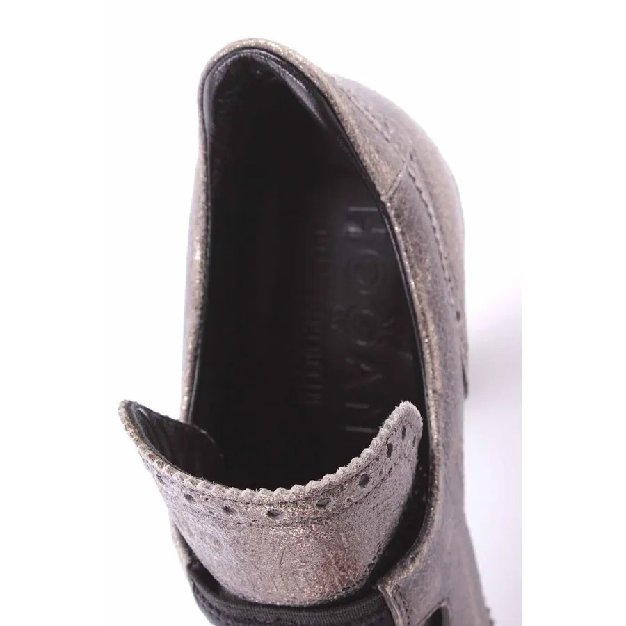 Zapatos Mujeres Botas Tacón HOGAN BY KARL LAGERFELD Cuero Gris Exclusivo Lujo