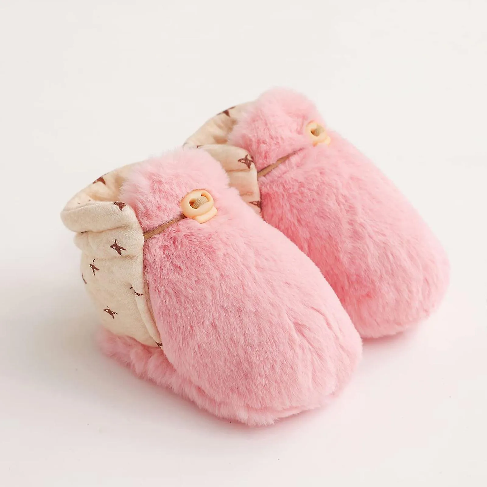 Zapatos para niños pequeños 1 par Bebé Dibujos animados Peluche antideslizante Suave y cálido marrón rosa blanco caqui algodón b