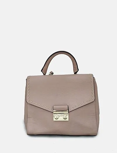 Zara Bolso satchel rosa detalles dorados