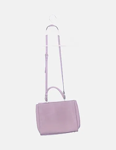 Zara Bolso satchel rosa detalles dorados