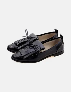 Zara Mocasín negro flecos